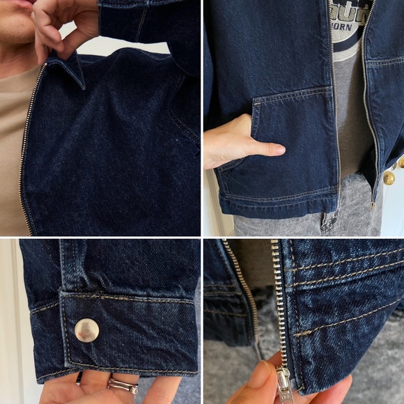 JACK & JONES Utility Denim Jacket, Sz M, zipper closure - Picture 8 of 16